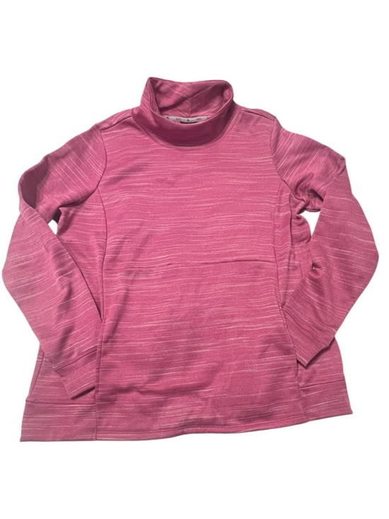 Zelos Tops - Zelos Pink & White Striped Turtleneck Sweatshirt L